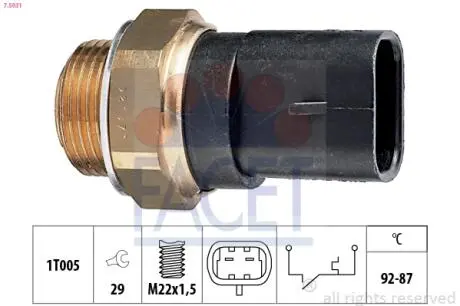 75031 Датчик включения вентилятора Fiat Panda/Tempra/Tipo/Uno 0.8-2.8 79- FACET подбор по vin на Brocar