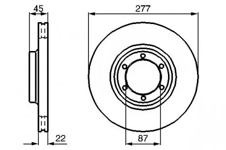0986478635 Тормозной диск BOSCH підбір по vin на Brocar