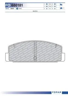 FO680181 Колодки тормозные дисковые FOMAR подбор по vin на Brocar
