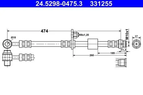 24529804753 Шлангопровод ATE підбір по vin на Brocar