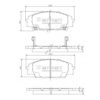 J3604055 Комплект тормозных колодок, дисковый тормоз NIPPARTS підбір по vin на Brocar