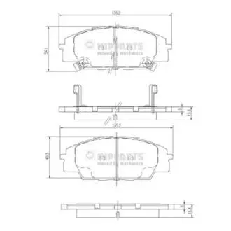 J3604055 Комплект тормозных колодок, дисковый тормоз NIPPARTS підбір по vin на Brocar