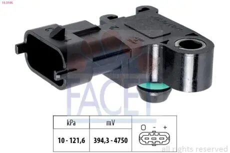 103195 Датчик тиску повітря Chevrolet Aveo / Opel Astra/Corsa 1.0-1.8 i/Turbo 06-> FACET підбір по vin на Brocar