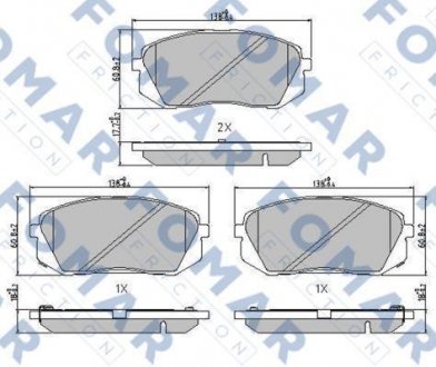 FO241981 Колодки тормозные дисковые FOMAR підбір по vin на Brocar