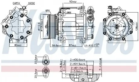 890584 Компрессор NISSENS подбор по vin на Brocar