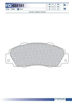 FO488181 Колодки тормозные дисковые FOMAR подбор по vin на Brocar