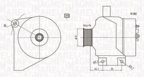 063731861010 ALTERNATOR 12V VOLVO S60/S80/V70/XC70/XC90 2.0/2.3/2.4D SZT MAGNETI MARELLI MAGNETI MARELLI підбір по vin на Brocar