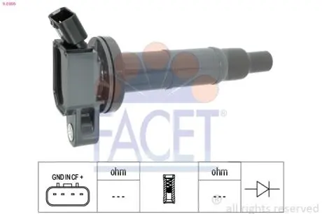 96366 Котушка запалювання Camry/Rav 4 2.0-2.4 00-13 FACET підбір по vin на Brocar