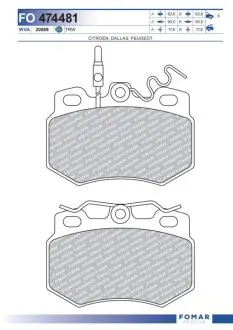 FO474481 Колодки тормозные дисковые FOMAR подбор по vin на Brocar