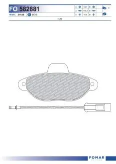 FO582881 Колодки гальмівні дискові FOMAR підбір по vin на Brocar