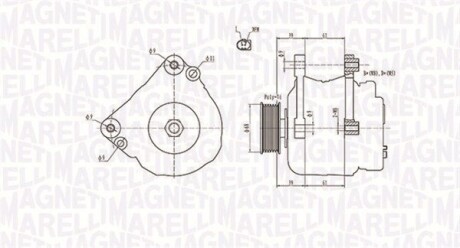 063731402010 ALTERNATOR 12V VW TRANSPORTER/LT/MULTIVAN 2.4/2.5 TDI SZT MAGNETI MARELLI MAGNETI MARELLI подбор по vin на Brocar