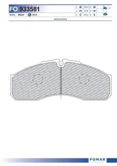 FO933581 Колодки тормозные дисковые FOMAR подбор по vin на Brocar