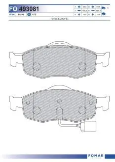 FO493081 Колодки тормозные дисковые FOMAR подбор по vin на Brocar