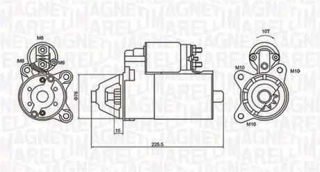063721336010 СТАРТЕР 12 В FORD TRANSIT / TOURNEO CONNECT 2002 - > ШТ MAGNETI MARELLI MAGNETI MARELLI подбор по vin на Brocar