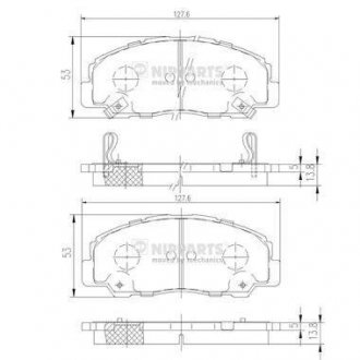 J3606012 Тормозные колодки NIPPARTS підбір по vin на Brocar