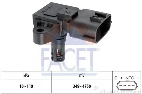 103126 Датчик абсолютного тиску (Manifold Air Pressure Sensor, MAP sensor) FACET підбір по vin на Brocar