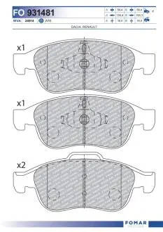 FO931481 Колодки тормозные дисковые FOMAR подбор по vin на Brocar