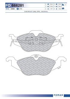 FO666281 Колодки тормозные дисковые FOMAR подбор по vin на Brocar