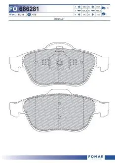 FO686281 Колодки тормозные дисковые FOMAR подбор по vin на Brocar
