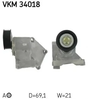 VKM34018 Натяжной ролик, поликлиновой ремень SKF підбір по vin на Brocar