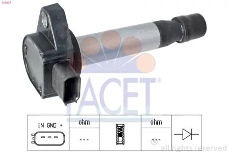 96357 Котушка запалювання FACET підбір по vin на Brocar