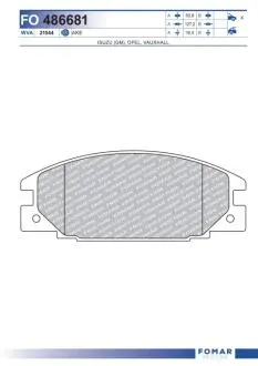 FO486681 Колодки тормозные дисковые FOMAR підбір по vin на Brocar