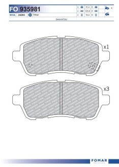 FO935981 Колодки гальмівні дискові FOMAR підбір по vin на Brocar