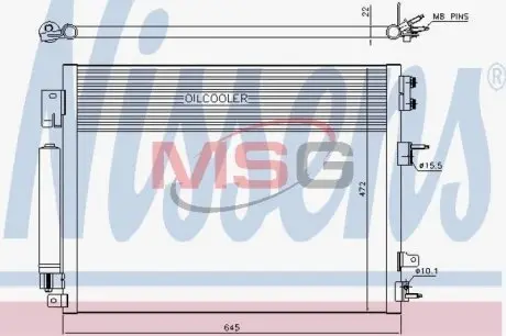 940706 Радіатор кондиціонера NISSENS підбір по vin на Brocar