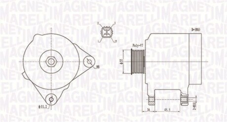 063731907010 ALTERNATOR 12V TOYOTA AVENSIS 2.0/2.4 2003 -> SZT MAGNETI MARELLI MAGNETI MARELLI подбор по vin на Brocar