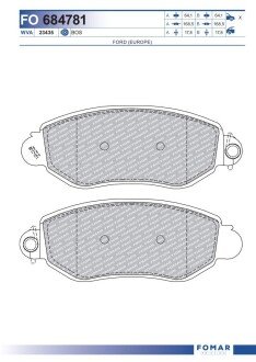 FO684781 Колодки тормозные дисковые FOMAR подбор по vin на Brocar