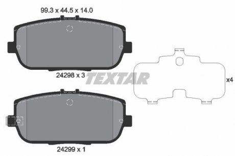 2429801 Тормозные колодки дисковые TEXTAR підбір по vin на Brocar