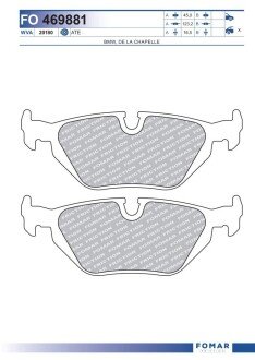 FO469881 Колодки тормозные дисковые FOMAR подбор по vin на Brocar