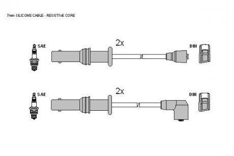 ZK9664 Комплект кабелей зажигания STARLINE підбір по vin на Brocar