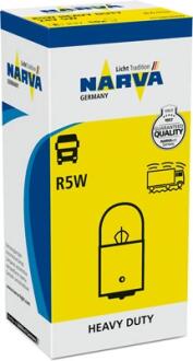171863000 Автолампа R5W 24V 5W BA15s Heavy Duty NARVA підбір по vin на Brocar