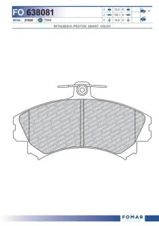 FO638081 Колодки тормозные дисковые FOMAR подбор по vin на Brocar