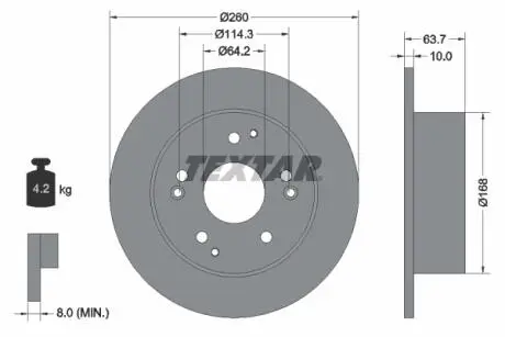 92169703 Тормозной диск TEXTAR подбор по vin на Brocar