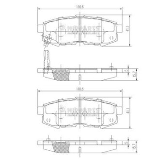 N3613023 Комплект тормозных колодок, дисковый тормоз NIPPARTS подбор по vin на Brocar