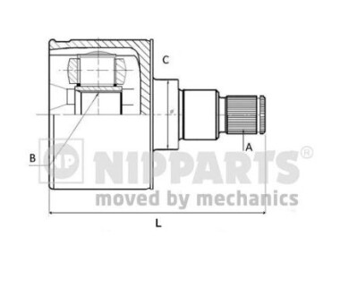 N2830902 Шарнирный комплект, приводной вал N2830902 NIPPARTS NIPPARTS підбір по vin на Brocar