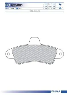 FO625081 Колодки гальмівні дискові FOMAR підбір по vin на Brocar