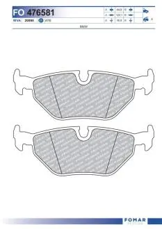 FO476581 Колодки тормозные дисковые FOMAR подбор по vin на Brocar