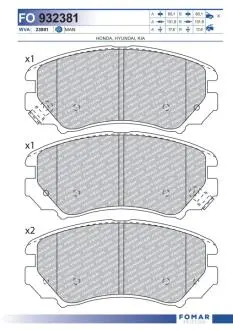 FO932381 Колодки тормозные дисковые FOMAR подбор по vin на Brocar