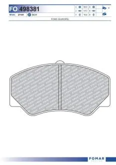 FO498381 Колодки гальмівні дискові FOMAR підбір по vin на Brocar