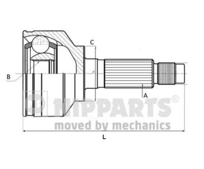 J2829008 ШРУС NIPPARTS подбор по vin на Brocar