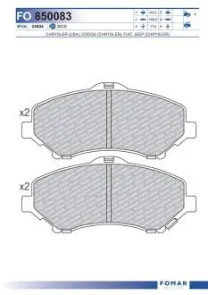 FO850083 Колодки тормозные дисковые FOMAR подбор по vin на Brocar