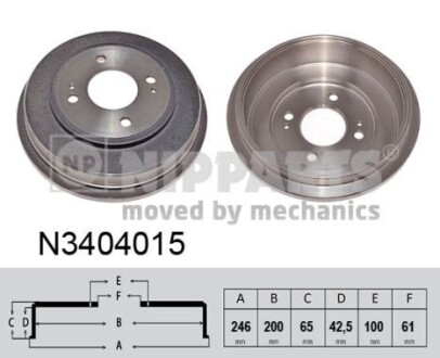 N3404015 Тормозный барабан NIPPARTS подбор по vin на Brocar