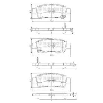 J3612019 Гальмівні колодки, дискове гальмо (набір) NIPPARTS підбір по vin на Brocar