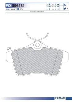 FO896581 Колодки тормозные дисковые FOMAR подбор по vin на Brocar