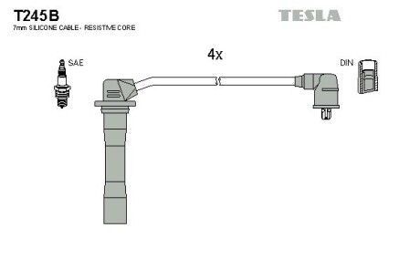 T245B Провід запалювання TESLA підбір по vin на Brocar