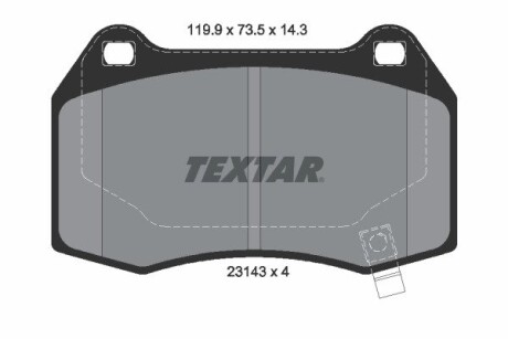 2314301 Гальмівні колодки, дискове гальмо (набір) TEXTAR підбір по vin на Brocar