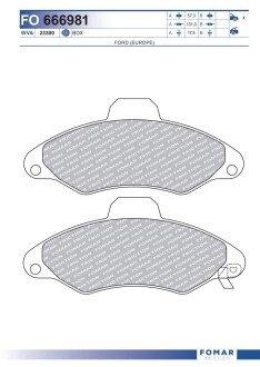 FO666981 Колодки гальмівні дискові FOMAR підбір по vin на Brocar